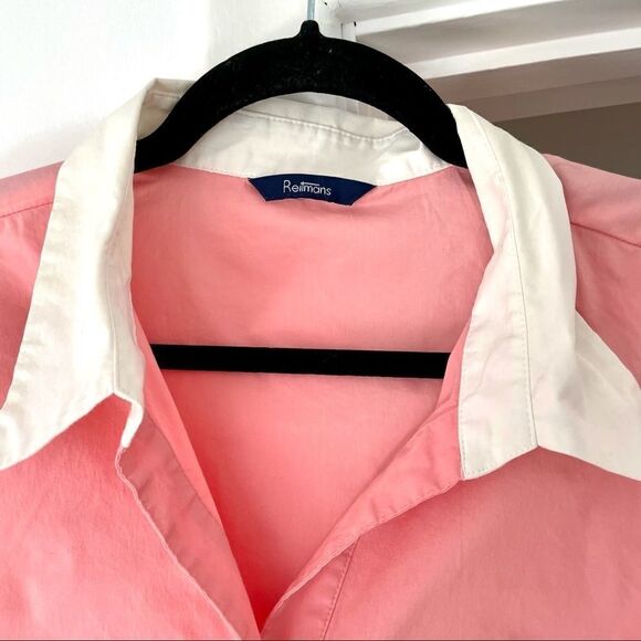 Reiatmans Pink Office  Button Up Shirt Womens Back to Office Outfit sz XL - Picture 4 of 5